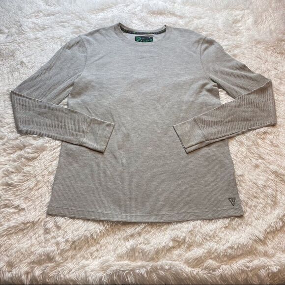 Vurt Gray Waffle Knit Thermal Crew Neck Shirt Size XL - Picture 1 of 9